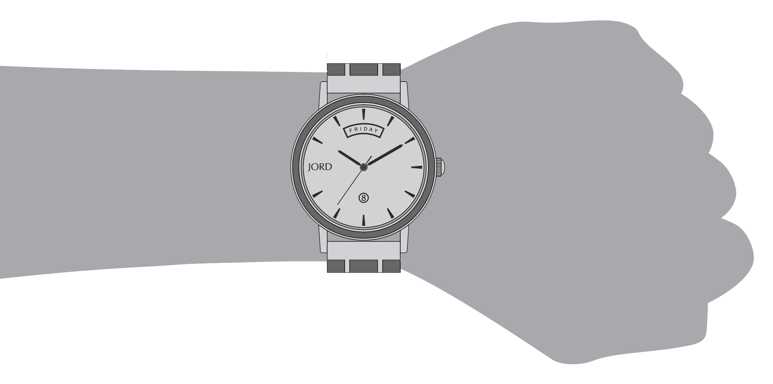 Harper - White Terrazzo & Kosso Wrist Sizing Reference